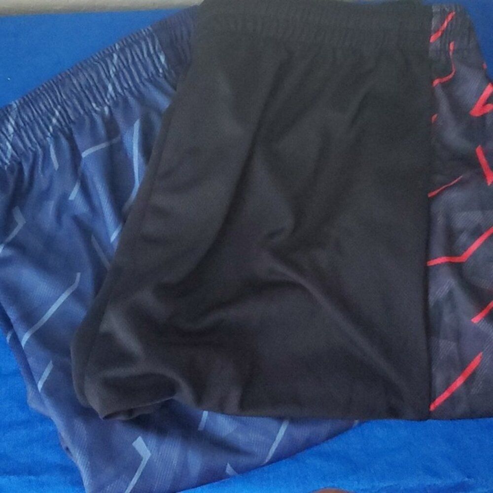 Lot of 2 Men's Pro X Basketball Shorts-NWT Size XL (Black/Red) & Size XXL (Blue)